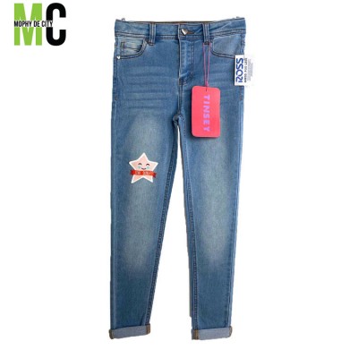 WHOLESALE LATEST LOVELY KIDS GIRLS STRETCH DISTRESSED SOFT WASH BLUE DENIM JEANS WHOLESALE READY TO SHIP RTS