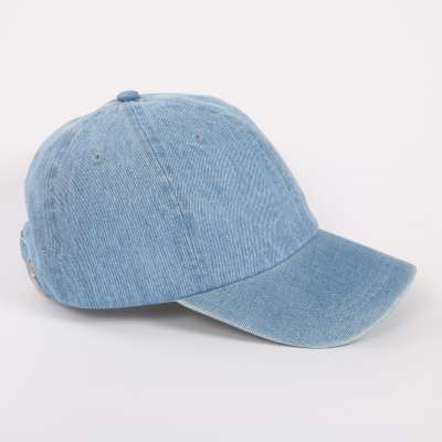 Sport cap Unisex Washed Denim Cap 100% Cotton Low Profile Unconstructed Baseball Cap With Adjustable Metal Buckle